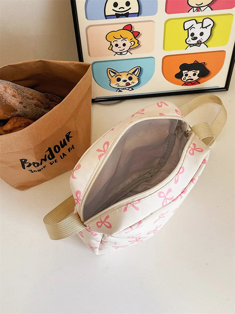 Juego de 3 Bolsas Escolares con Lazo, Mochila de Gran Capacidad, Mochila Casual de Viaje, Mochila Versátil, Bolsa Cruzada, Bolsas para Niñas