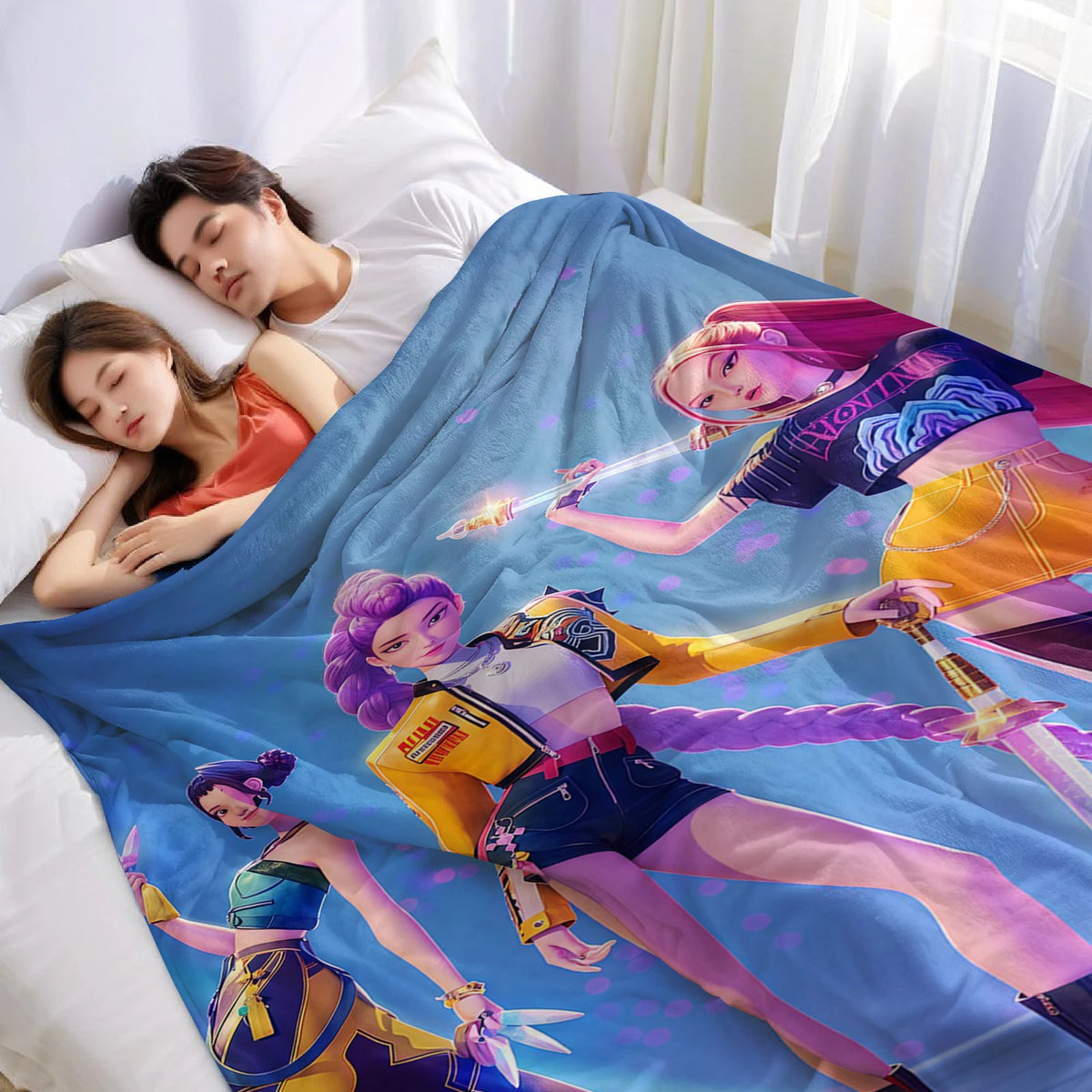 Manta de Microfibra Ligera Demon Hunter, Suave y Cálida para Navidad, Ideal para Cama, Sofá, Oficina, Viajes, Todas las Temporadas
