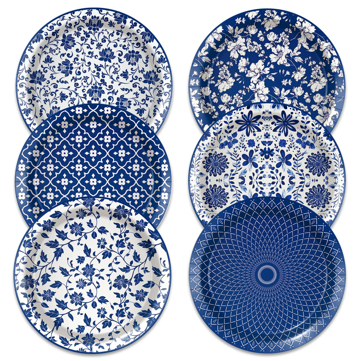 Platos de papel de porcelana azul y blanca, servilletas, vajilla para decoración de cumpleaños, decoración de bodas, decoración de mesa, suministros para fiestas