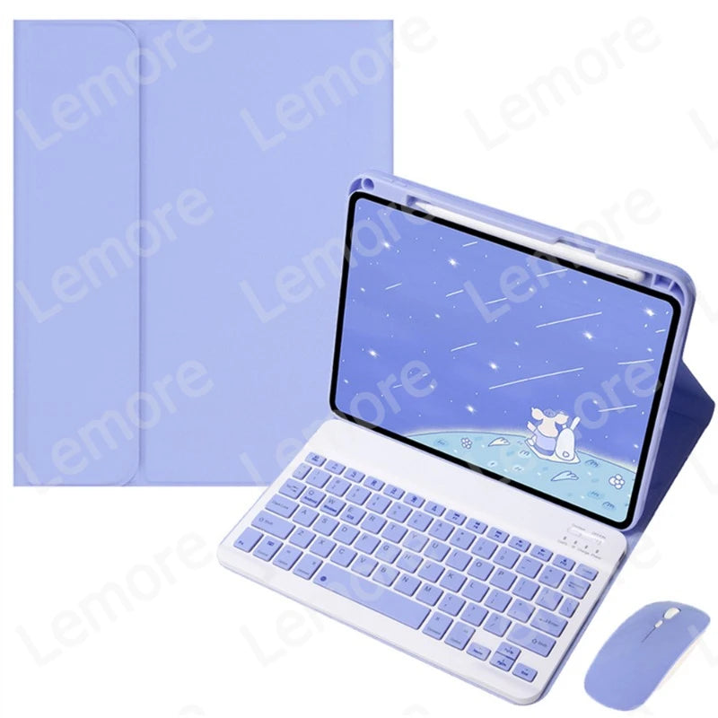 Funda con teclado para Xiaomi Redmi Pad 2 2025, funda con soporte de 11 pulgadas con ranura para lápiz, teclado español, portugués, ruso y inglés
