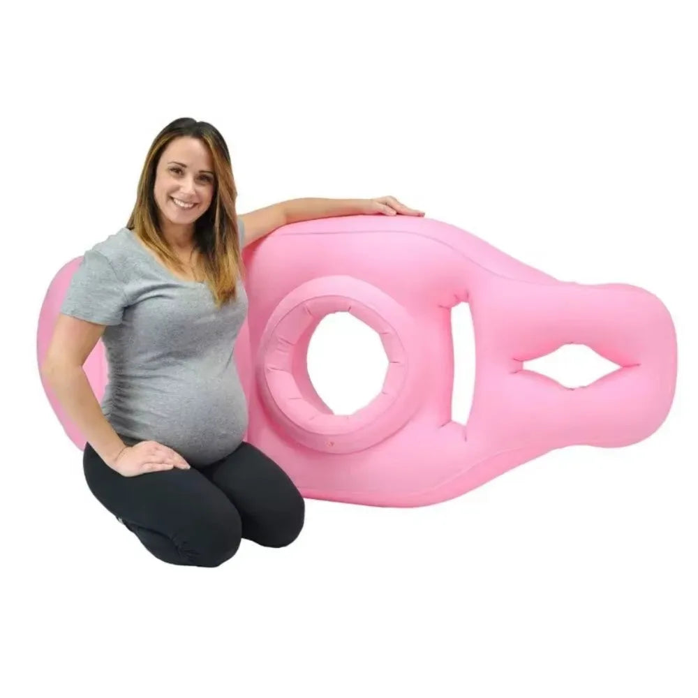 Con agujeros     Cama de maternidad inflable     Plegable     Firmeza ajustable     Estera para dormir de maternidad     Incluye bomba de aire