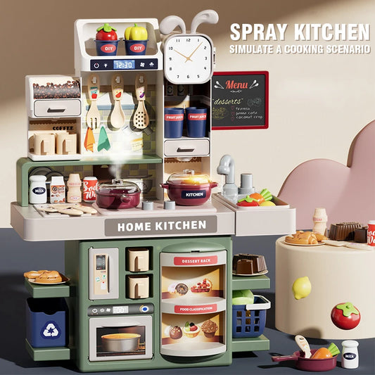 Juego de Cocina para Niños, Juguete de Simulación de Cocina con Vapor y Luces para Juego de Imitación