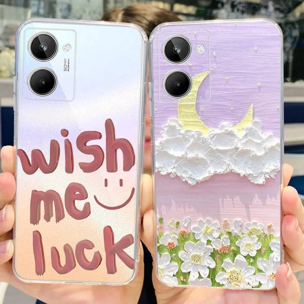 Para Realme 10 4G RMX3630 funda de teléfono suave de silicona TPU a prueba de golpes para Realme 10 funda protectora trasera con diseño de dibujos animados bonitos