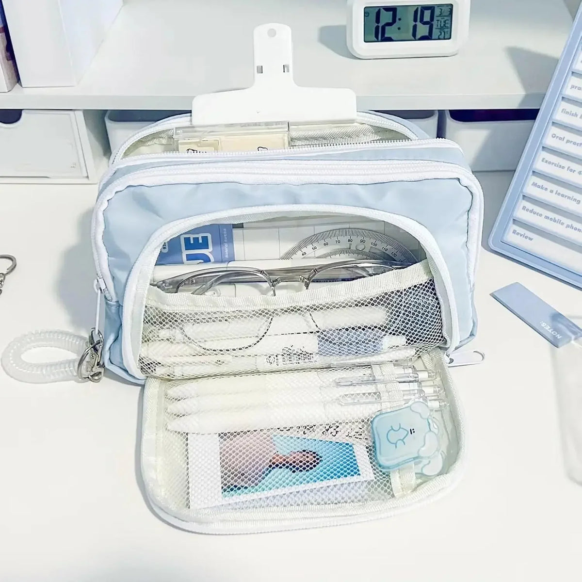 Estuche para lápices de las Chicas Superpoderosas, estuche para lápices con múltiples bolsillos, bolsa para lápices de gran capacidad para estudiantes, bolsa organizadora de papelería, regalo