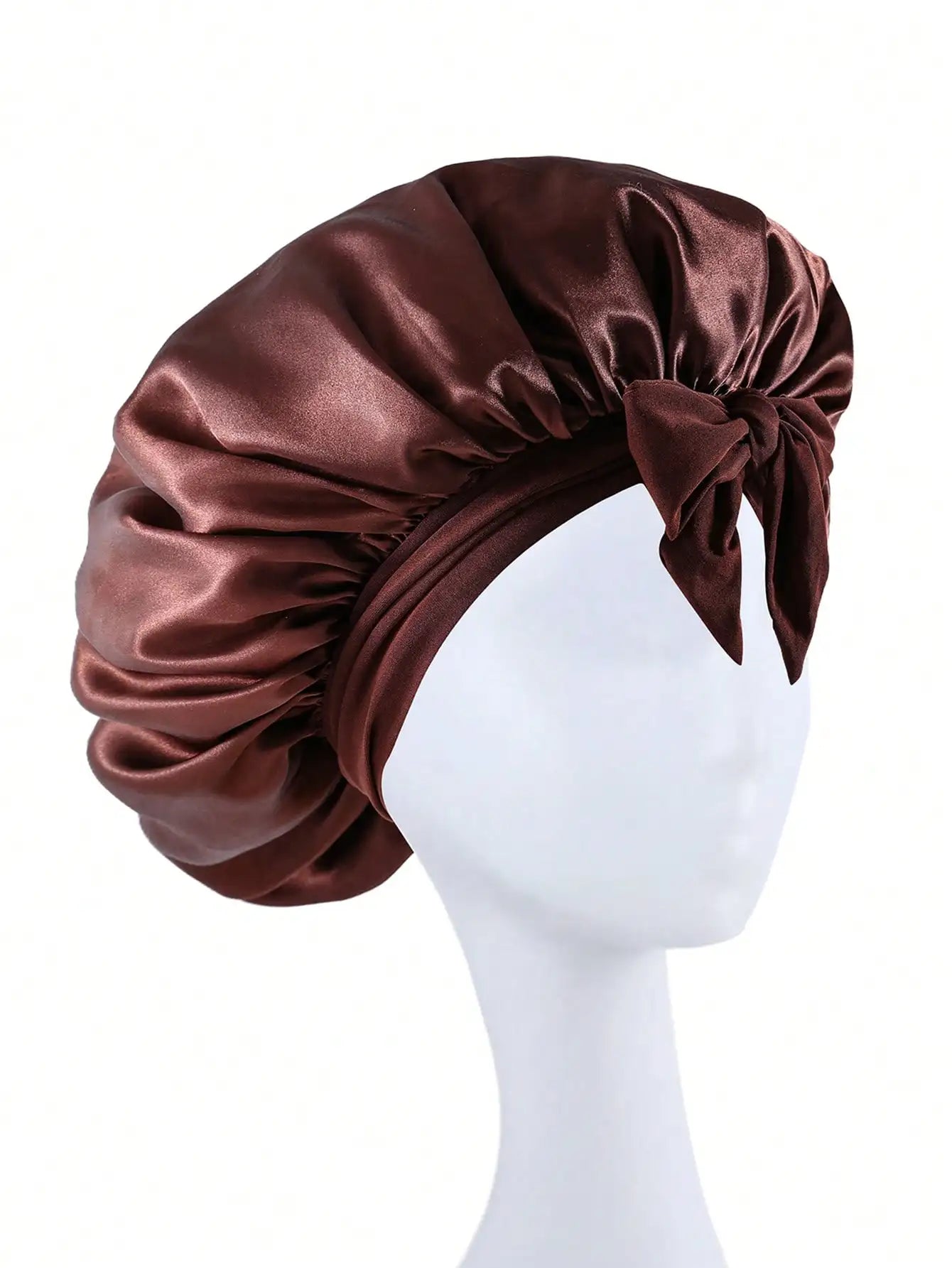 Gorro de satén Gorro de seda Bonne ajustable para dormir Gorro para el pelo con banda para atar Gorros para mujeres y hombres