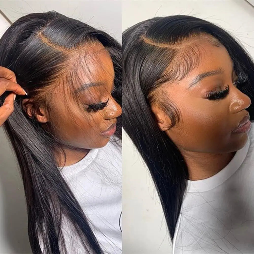 Peluca frontal de encaje HD 13x6 13x4, peluca frontal de encaje de cabello humano de 30 pulgadas, lisa como un hueso, pelucas de cabello humano con encaje transparente, peluca con cierre HD 4x4