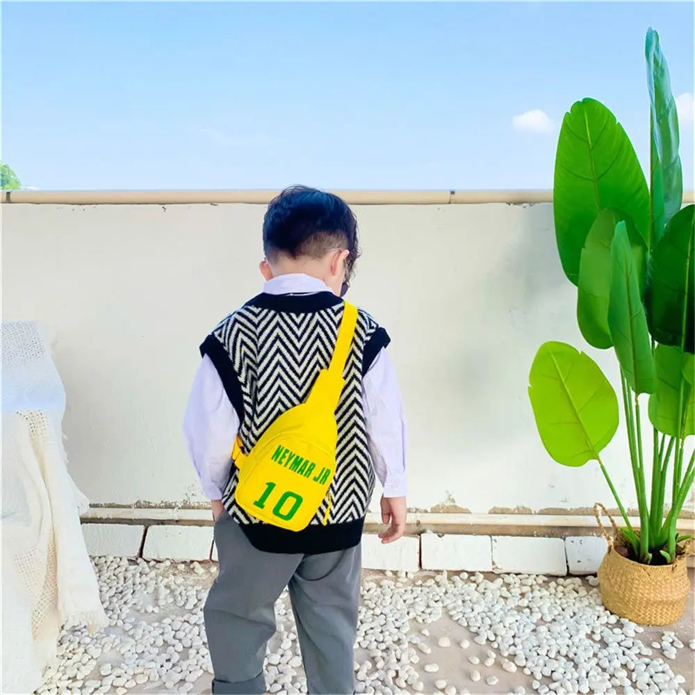 Bolso de hombro de moda para niños y niñas, bolso de pecho, bolso de mensajero, bolso de ocio deportivo, estampado de número de moda