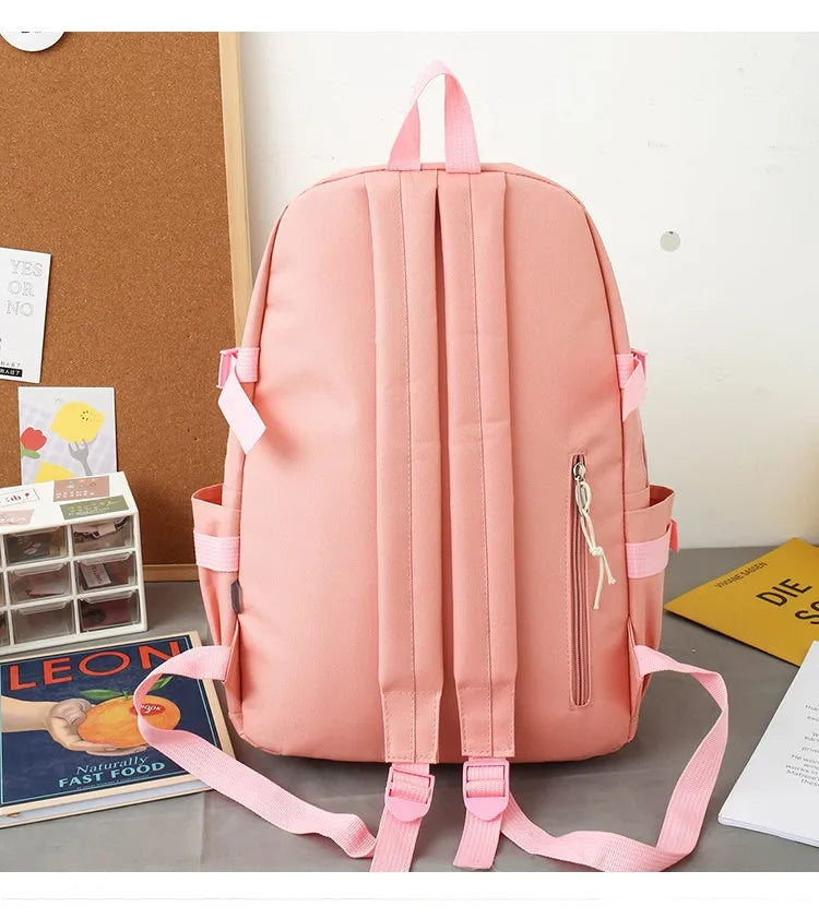 Mochila escolar Kawaii para niños y niñas, conjunto de 4 piezas, mochilas escolares para adolescentes y niñas
