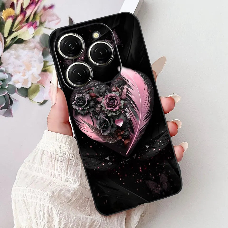 Para Tecno Spark 20c 20 Pro Plus Spark20 Pro Funda de teléfono Funda trasera de goma suave Mujer moda patrón de dibujos animados Funda de parachoques