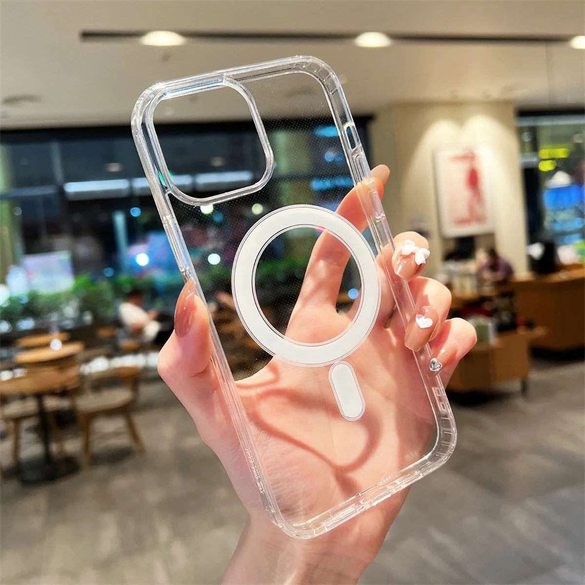 Funda de teléfono magnética transparente para iPhone 17 Pro Max 16 13 11 15 14 12 17 Air 17Promax Funda de silicona suave a prueba de golpes