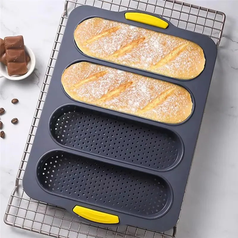 Molde grande de silicona para hornear, molde para pan de restaurante, bandeja para hornear Baguette de grado, herramienta para horno antiadherente, accesorios de cocina para horno