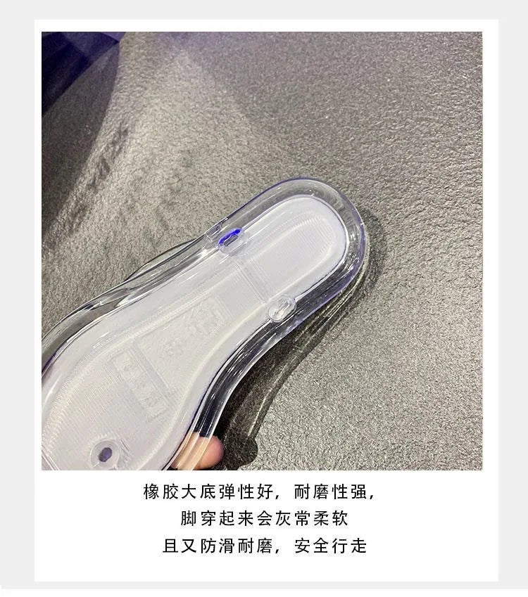 Sandalias de PVC con purpurina, chanclas de goma de talla grande para mujer, sandalias de playa, sandalias bajas, sandalias hawaianas de PVC, sandalias romanas, verano 2026