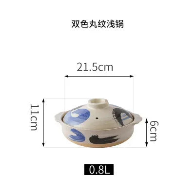 Cazuela de cerámica de estilo japonés, olla pequeña negra, cacerola de arcilla, utensilios de cocina para el hogar, suministros de cocina, olla para sopa, 1 Uds.