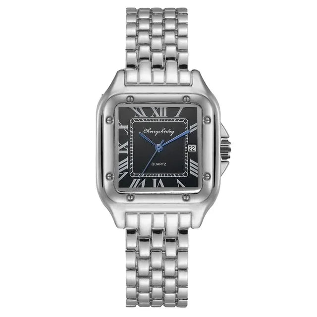 Nuevo reloj de moda para hombre, reloj cuadrado de diseño Simple para pareja, reloj de cuarzo, reloj de mujer de acero inoxidable a la moda