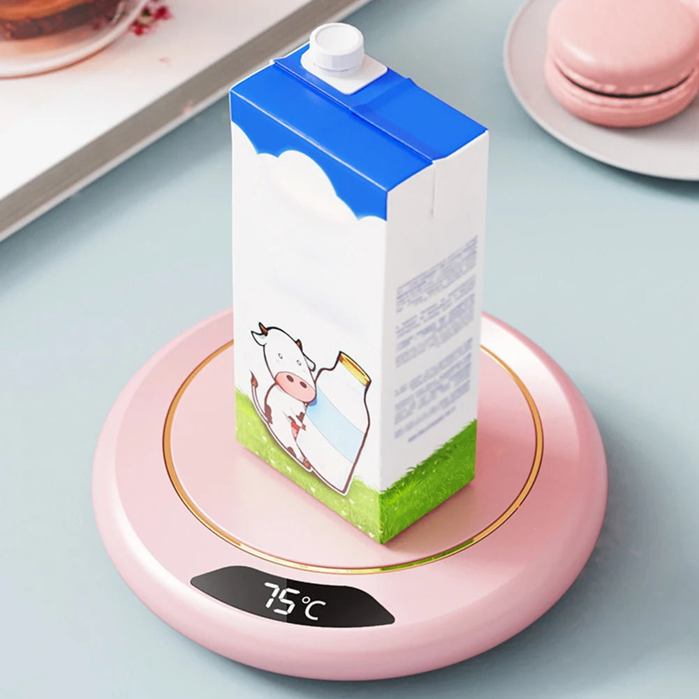 Calentador de Tazas de Café con Temperatura Ajustable, Posavasos Calefactor con 3 Ajustes de Temperatura, Calentador de Tazas de Escritorio con Apagado Automático, Calentador de Agua y Leche