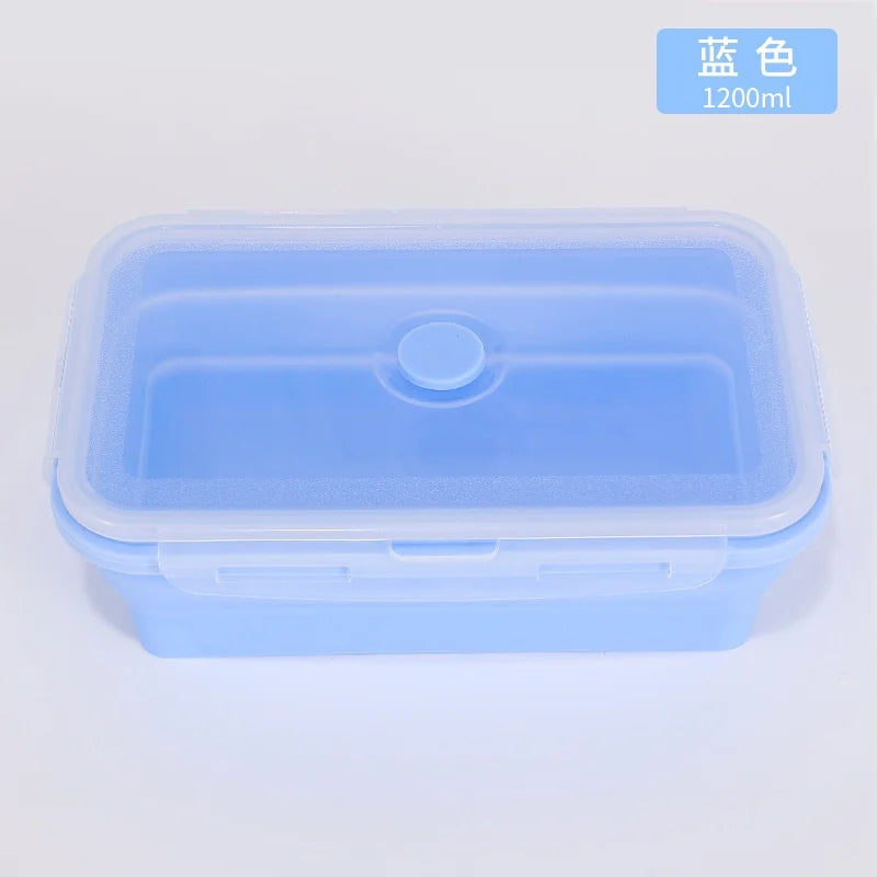 Contenedores plegables de almacenamiento de alimentos de 4PS con tapas y ventilación, juego de contenedores de preparación de comidas plegables de silicona apilables para cocina