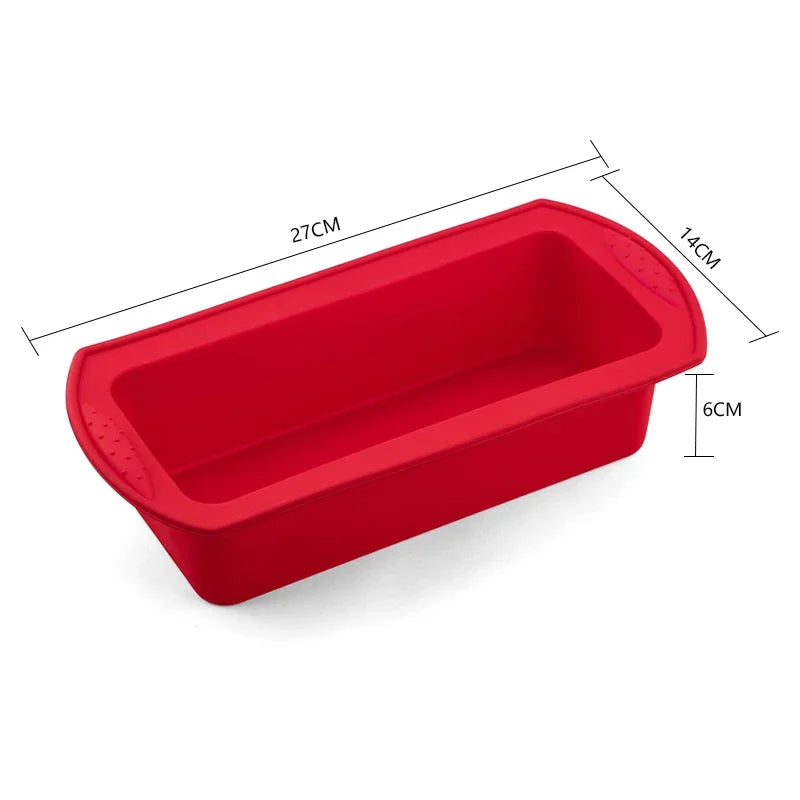 Bandeja rectangular de silicona para hornear, herramientas antiadherentes para molde, pan, tostada, tarta, larga, cuadrada