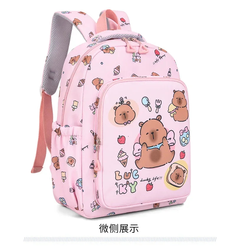 Mochila colorida Capybara 3 unids/set para mujer, mochilas escolares informales con bolsa de almuerzo, mochila para chica, niño, estudiante y adolescente