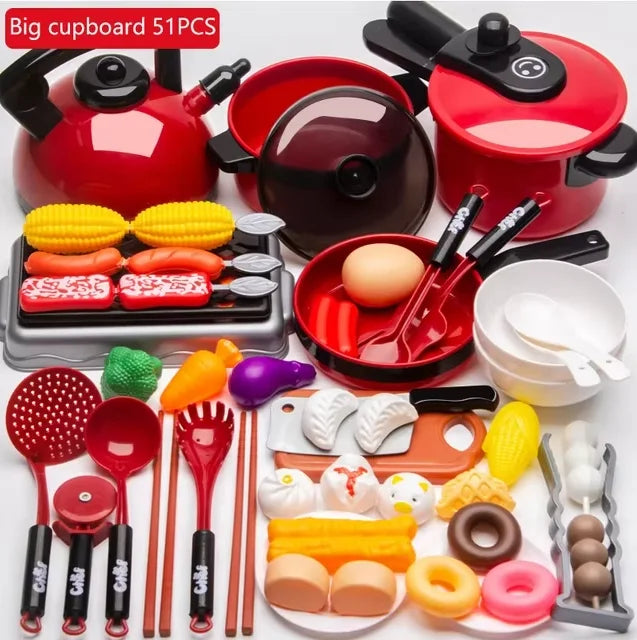Juego de juguetes de cocina para niños y niñas, utensilios de cocina para cortar frutas, educación de simulación, juego de simulación