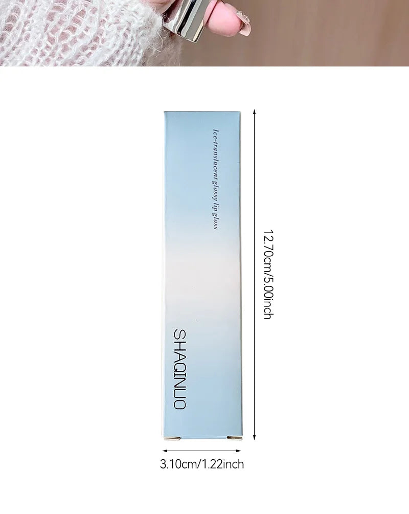 Brillo Labial con Esencia Acuosa de Espejo, Larga Duración, No Pegajoso, Voluminizador, Brillo Labial Líquido, Esmalte Labial en Gel, Maquillaje Hidratante, Tinte Labial