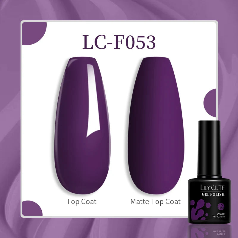LILYCUTE-esmalte en Gel para uñas, barniz semipermanente para manicura, con LED UV, 129 colores, 7ML