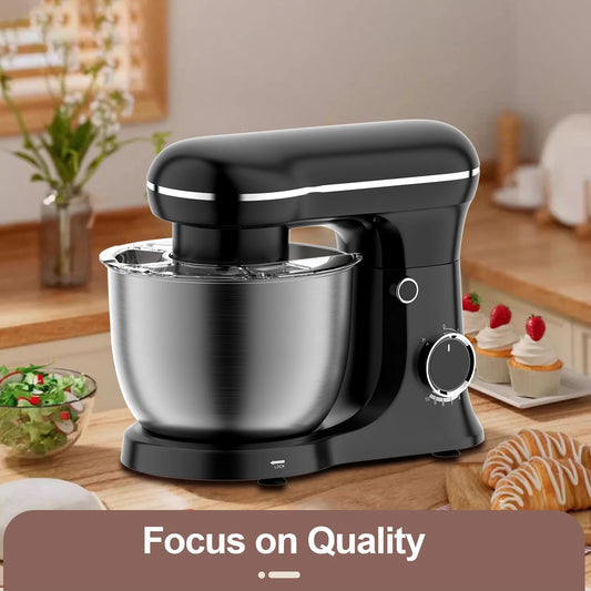 Batidora de Pedestal para Repostería Casera, Amasadora Eléctrica de Gran Capacidad de 5.5L y Batidora de Huevos, Máquina Mezcladora de Alimentos con Accesorios para Mezclar