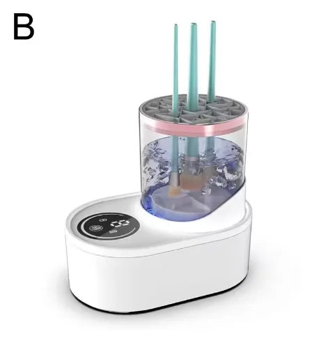 Limpiador de brochas de maquillaje eléctrico USB 3 en 1 con dispositivo de soporte automático de secado rápido-herramienta de libro de limpieza y secado de brochas de maquillaje