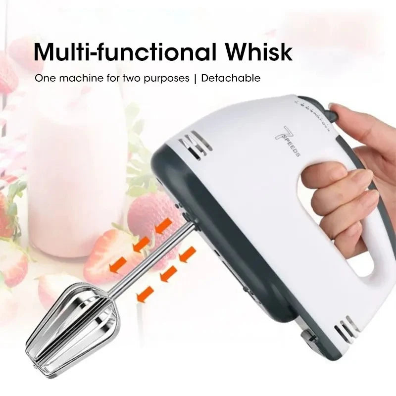 7-Speed Electric Hand Mixer Automatic Blender for Cream, Egg, Cake, Dough - Versatile Kitchen Mixing Appliance Tool