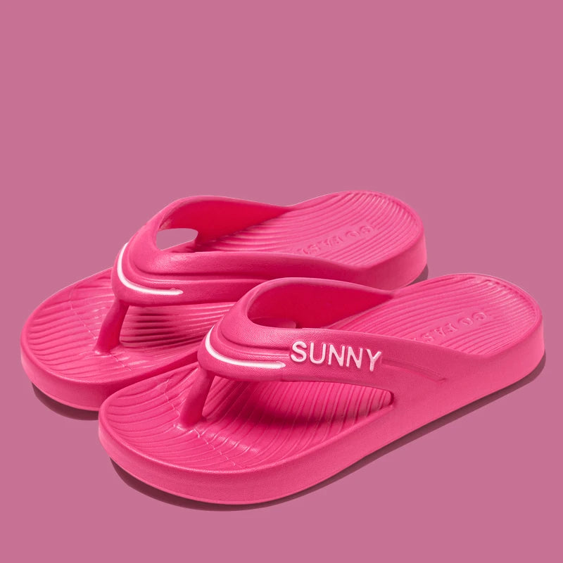 Chanclas de EVA con plataforma gruesa para mujer, sandalias de playa antideslizantes con Clip dedos, cómodas zapatillas de nube de suela blanda para verano