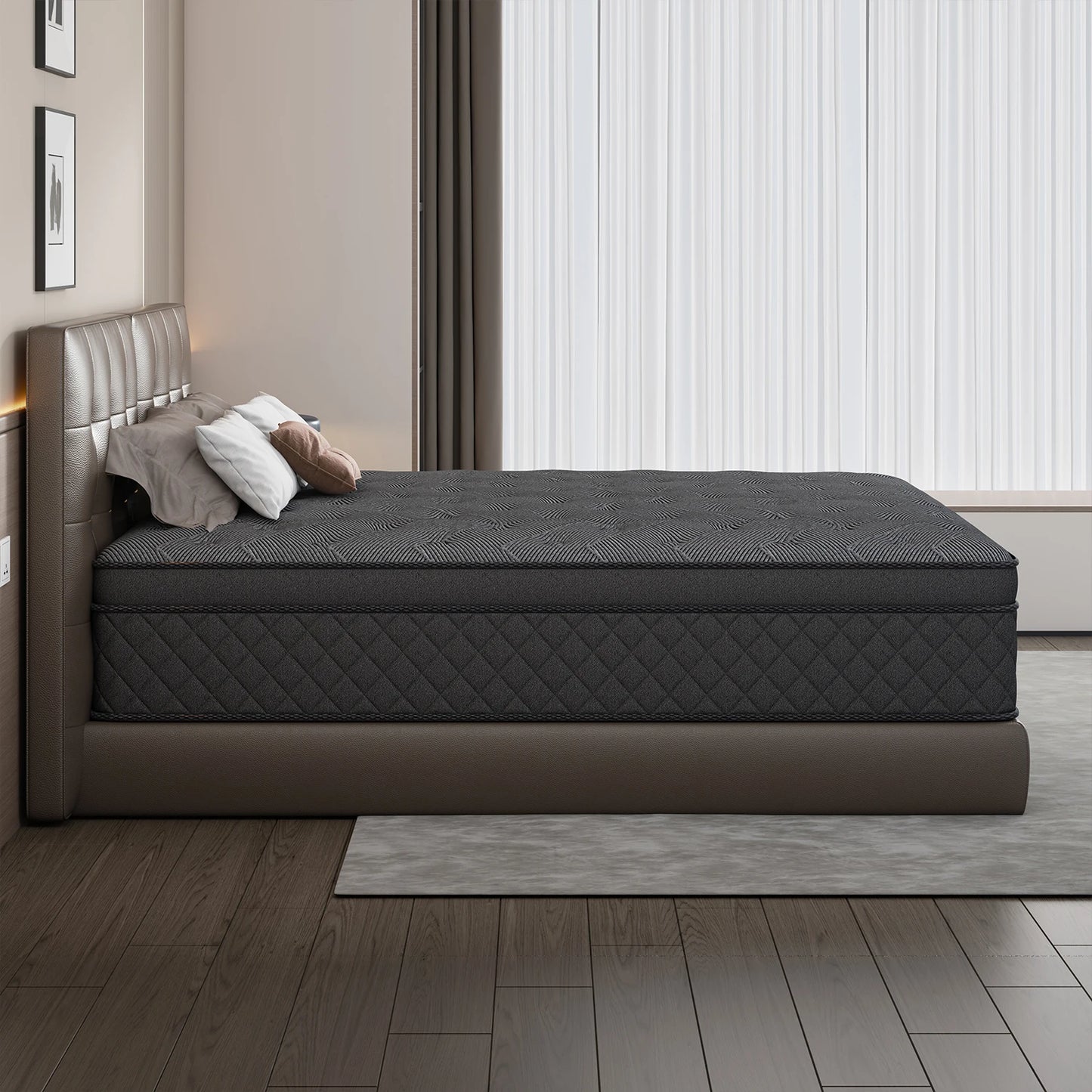 12/14 Inch Gel Memory Foam Hybrid Mattress Twin Full Queen King Sizes Mattress Bed In A Box, Euro Top Medium Firm for Back & Lumbar Support, Individual Pocket Spring Bed for Motion Isolation & Fiberglass Free