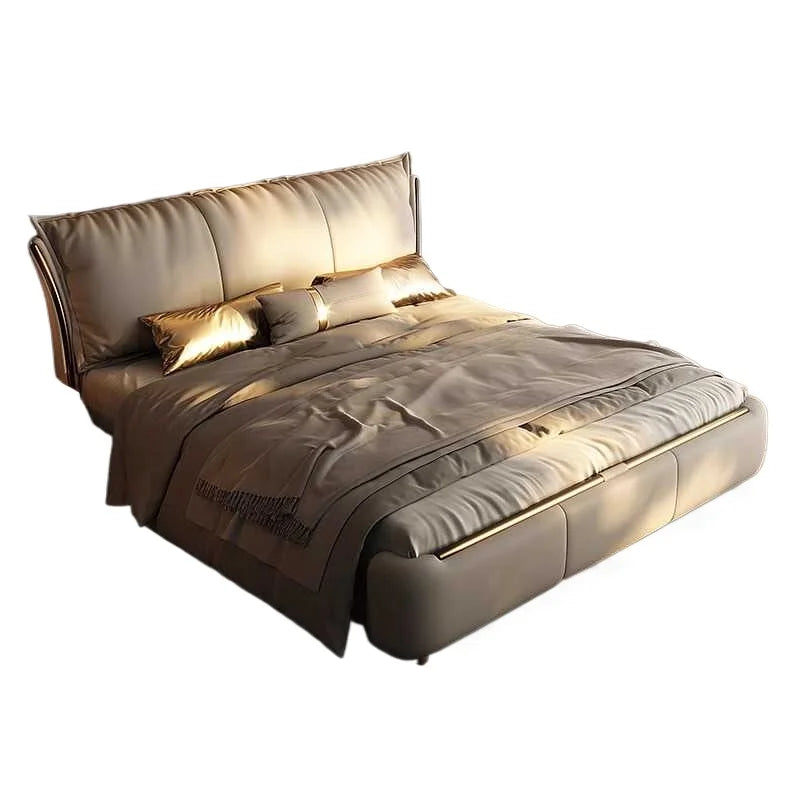 Marco De cama moderno De princesa Beige, marcos De Cama doble De diseño impermeables para dormitorio, Camas De Dormitorio De tamaño completo, muebles para el hogar