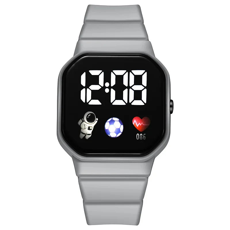 Reloj Deportivo para Niños, Relojes Digitales LED, Correa de Silicona de Fútbol, Reloj de Pulsera Electrónico Impermeable para Niños y Niñas, Regalos