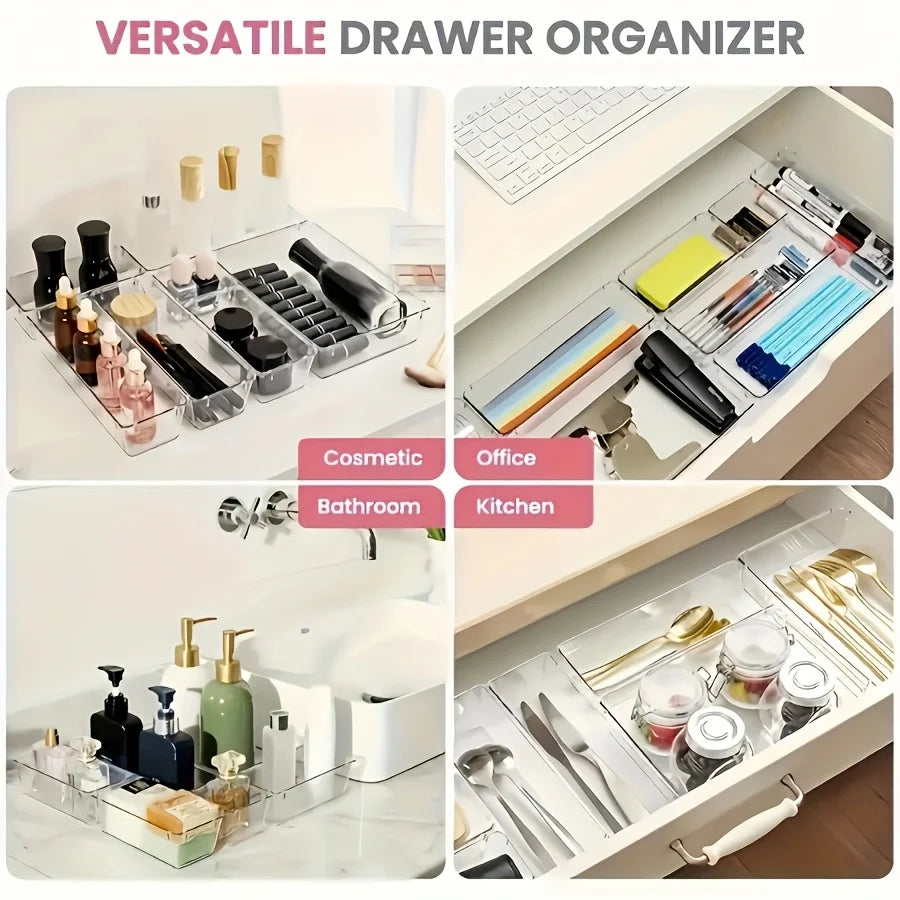 Caja de almacenamiento de cosméticos y papelería, adecuada para maquillaje, suministros de oficina, almacenamiento en el hogar, organizador de escritorio y cajones para el hogar