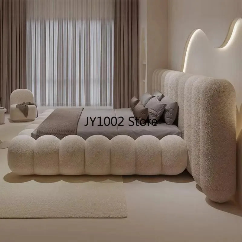 Muebles de Dormitorio Personalizados, Camas Tapizadas en Tela, Camas Modernas de Lujo, Camas King Size, Queen Size, Camas Dobles con Estructura de Madera