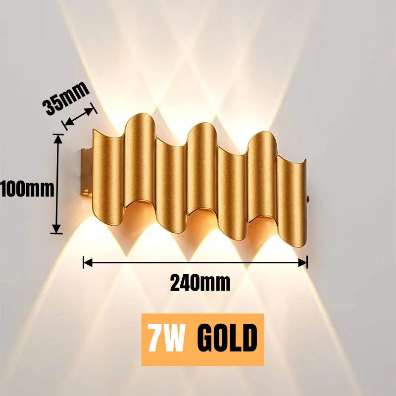 Lámpara de pared Led para exteriores, iluminación luminosa impermeable hacia arriba y hacia abajo, decoración de jardín, AC85-265or, lámparas de pared para sala de estar, porche y exteriores