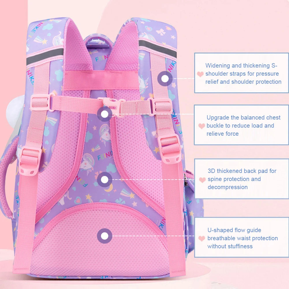 Mochila bonita para estudiantes de primaria, bolso versátil portátil elegante, bolsa transpirable para libros preescolares, regalo para la vuelta a la escuela para niñas