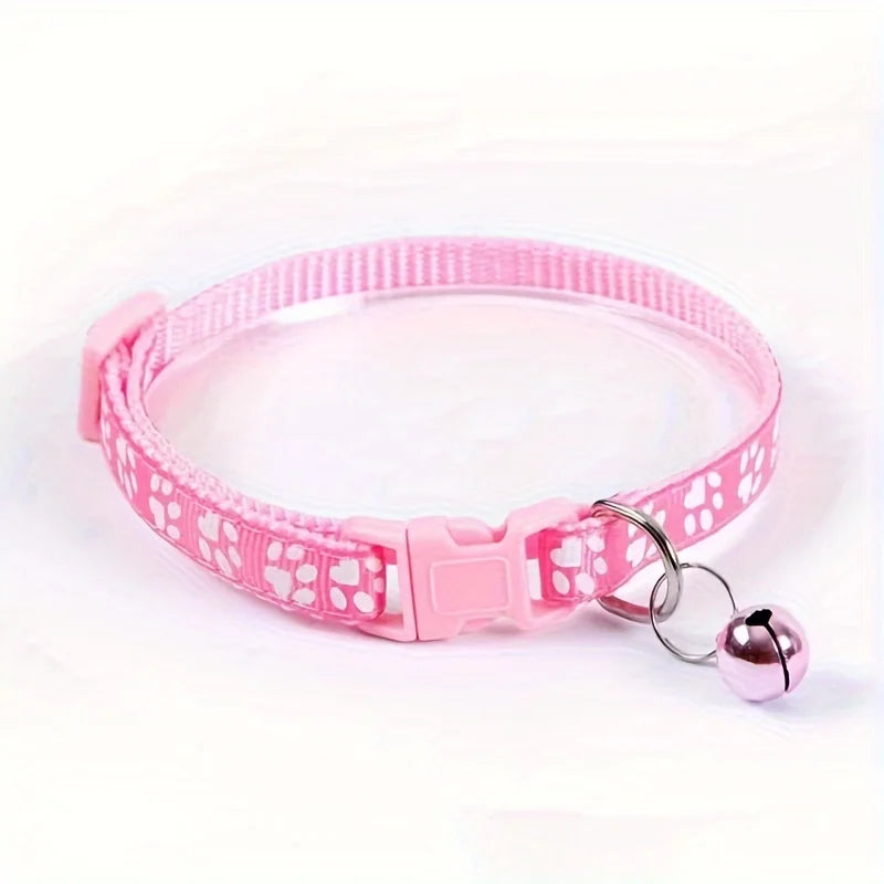 Collar de Moda para Gatos, con Patrón Colorido y Campana, Ajustable, para Gatos y Gatitos, Collar con Anillo DIY, Accesorios para Mascotas