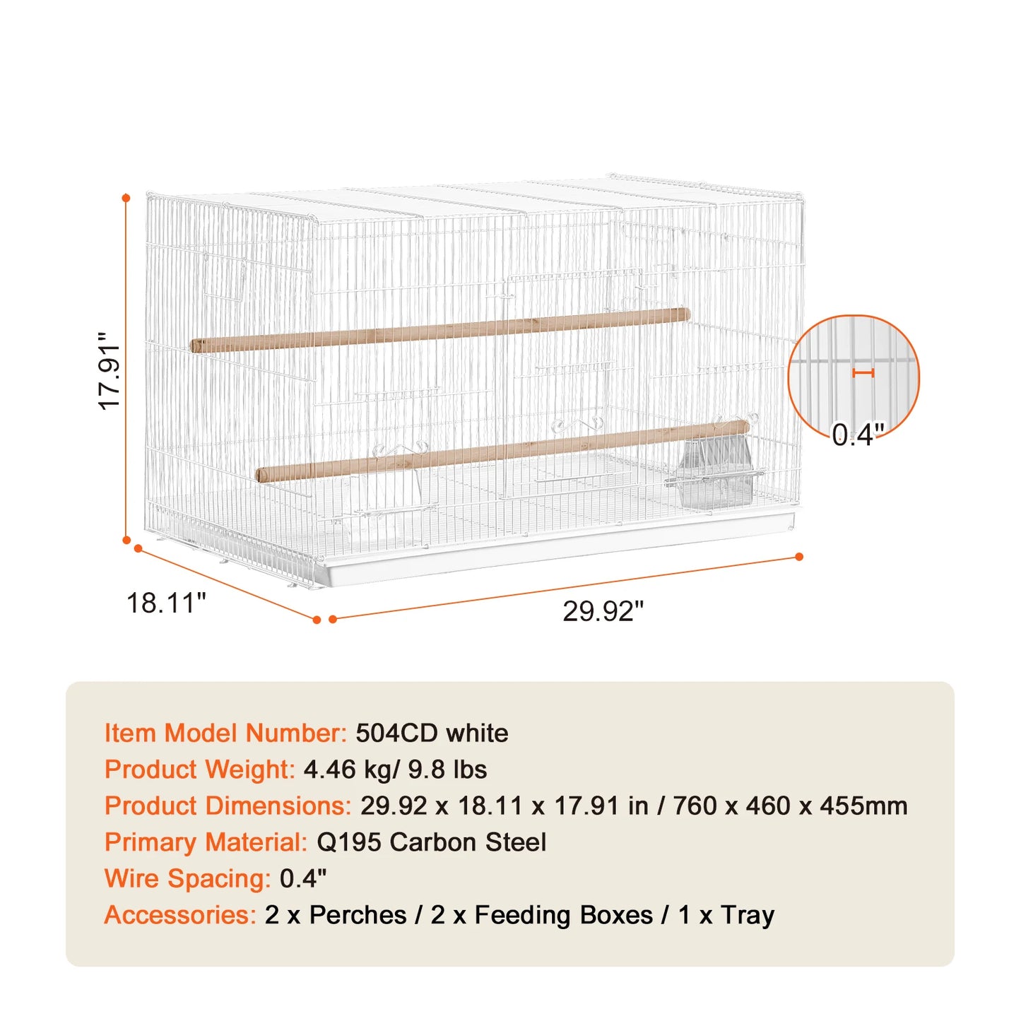 SucceBuy Jaula para pájaros de vuelo de 30 pulgadas, jaula apilable dividida para animales pequeños para tipos de pájaros, jaula para pájaros de viaje para mascotas con mango y percha