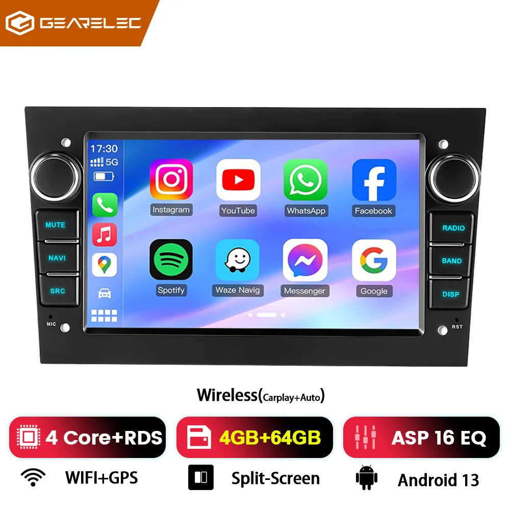 Radio Multimedia de coche 2Din para Opel Astra Antara Corsa 7 pulgadas inalámbrico CarPlay Android Auto receptor de Radio FM reproductor estéreo de coche