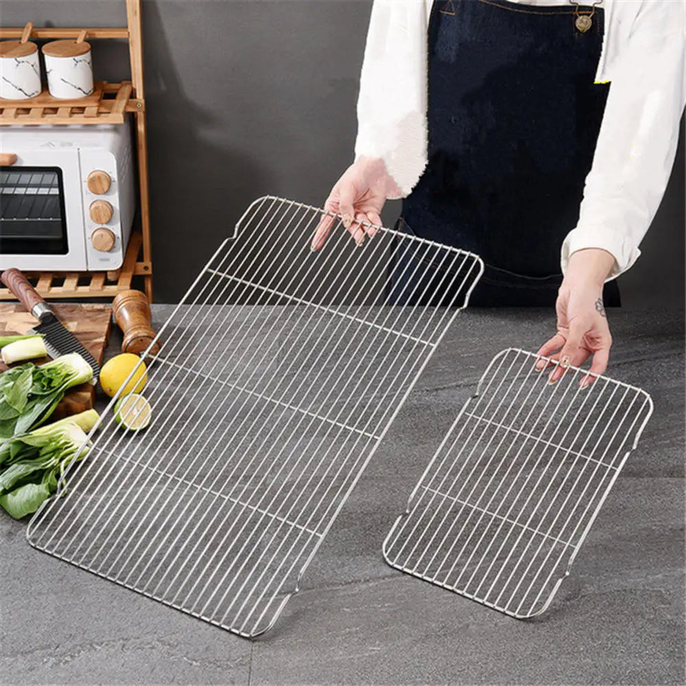 Rejilla de enfriamiento de acero inoxidable, soporte antiadherente para pastelería, bandeja para horno, macarrones, pan, galleta, utensilios de cocina para hornear pasteles