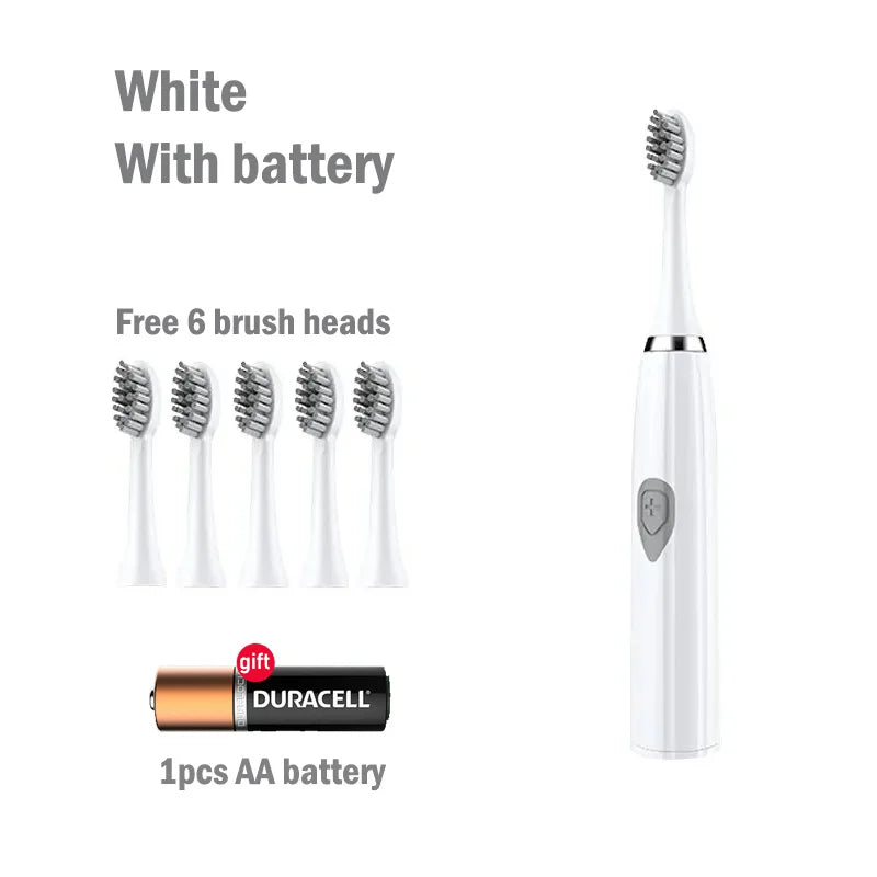 Cepillo de dientes eléctrico para adultos, cerdas suaves DuPont, batería portátil, IPX7, resistente al agua, inteligente, eficaz, cuidado bucal