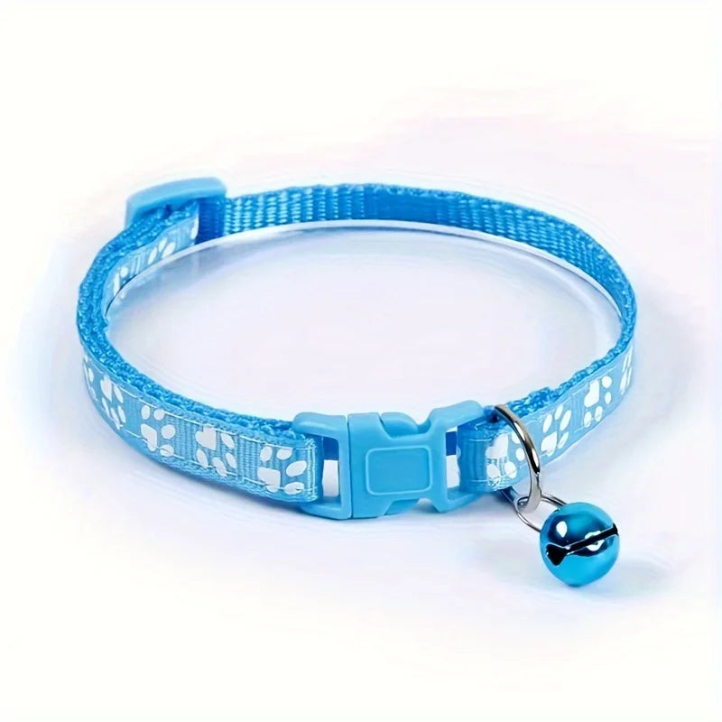 Collar de Moda para Gatos, con Patrón Colorido y Campana, Ajustable, para Gatos y Gatitos, Collar con Anillo DIY, Accesorios para Mascotas
