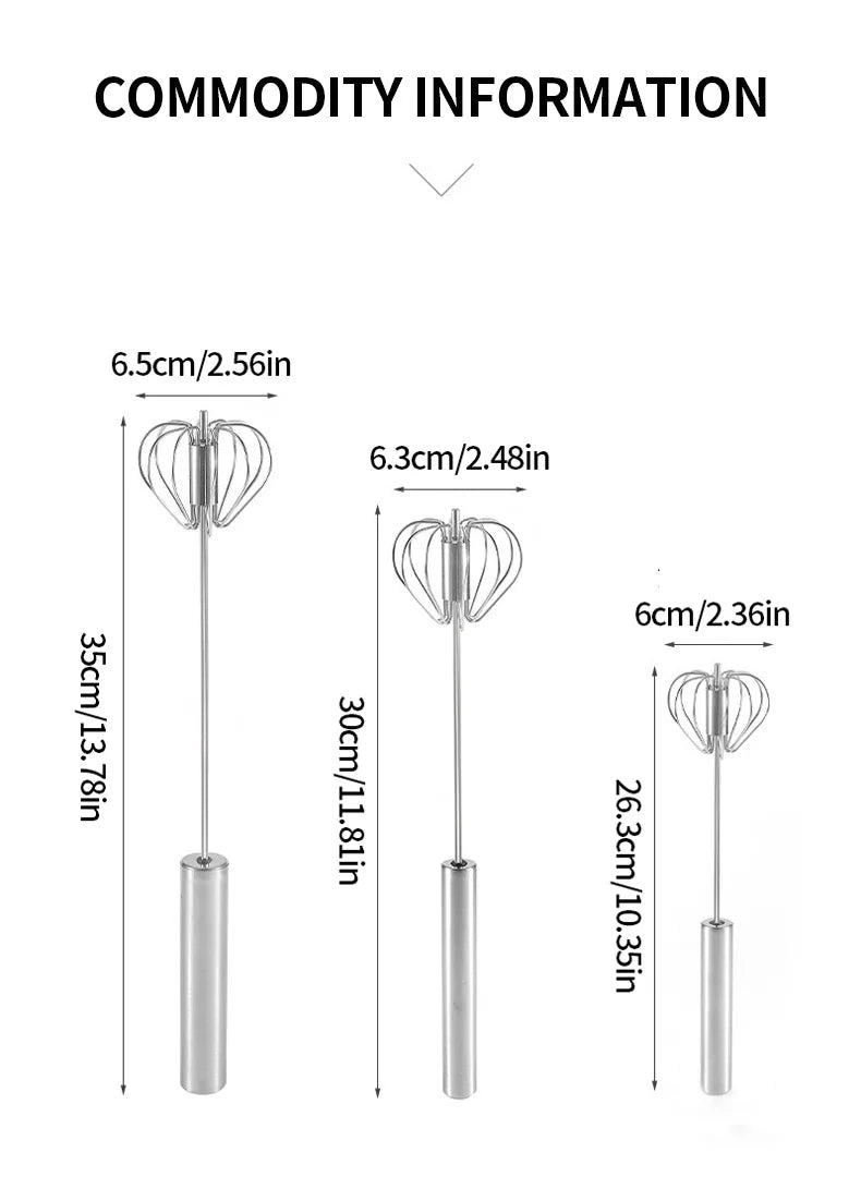 Batidor de huevos semiautomático, mezclador de huevos de crema giratorio, batidor de huevos Manual para el hogar, herramienta para hornear, herramientas de cocina