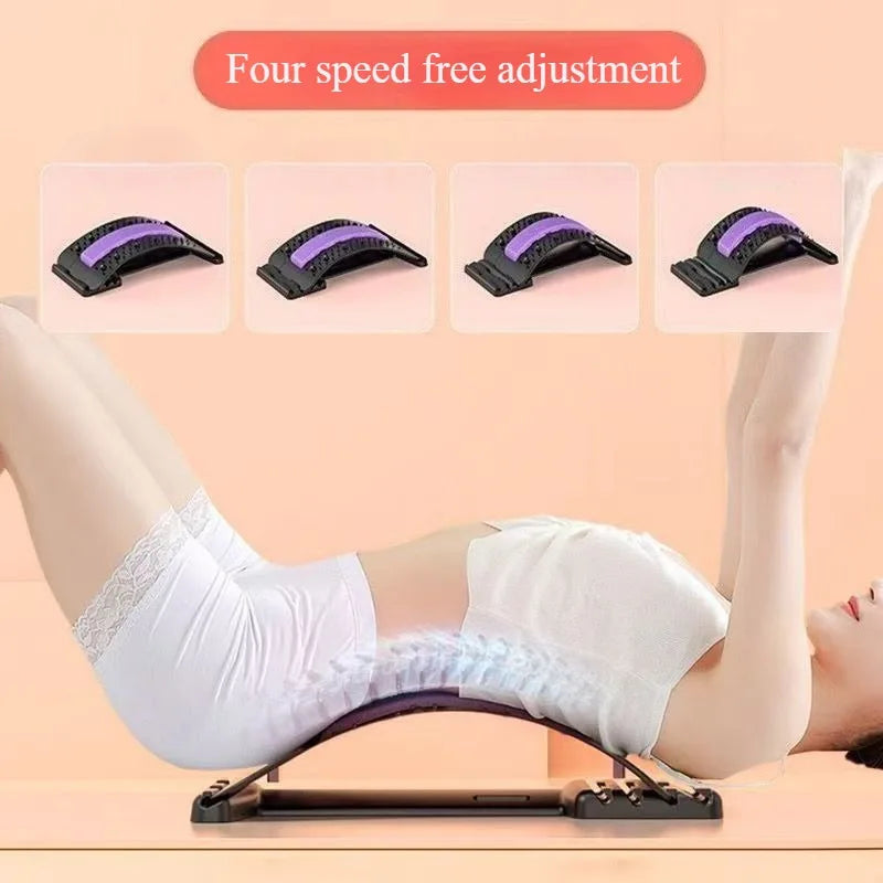 Equipo de estiramiento para espalda y cintura, tracción para espalda y estirador de espalda para yoga y fitness, masajeador de estiramiento de cintura