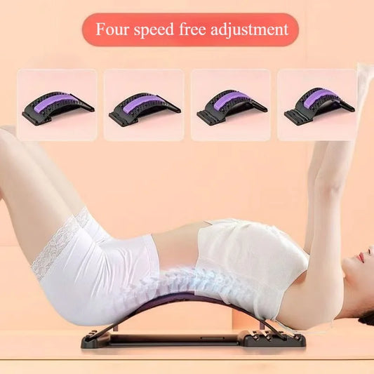 Equipo de estiramiento para espalda y cintura, tracción para espalda y estirador de espalda para yoga y fitness, masajeador de estiramiento de cintura