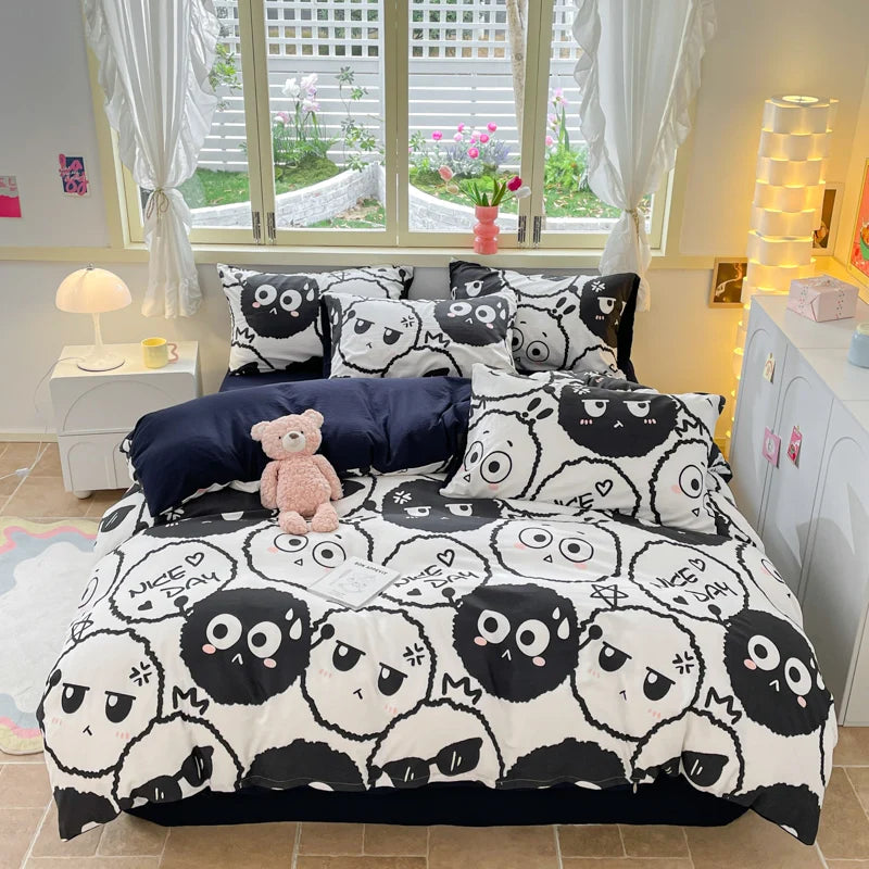 Funda nórdica a rayas amarillas, juego de cama geométrico moderno, funda de edredón para el hogar, funda de edredón de poliéster con 2 fundas de almohada, 3 uds.