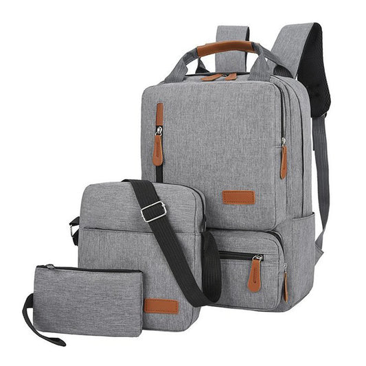 Conjunto de mochila para ordenador portátil para hombre y mujer, bolso de hombro con bolsillo pequeño para viaje, escuela, negocios, trabajo y Universidad, 3 piezas