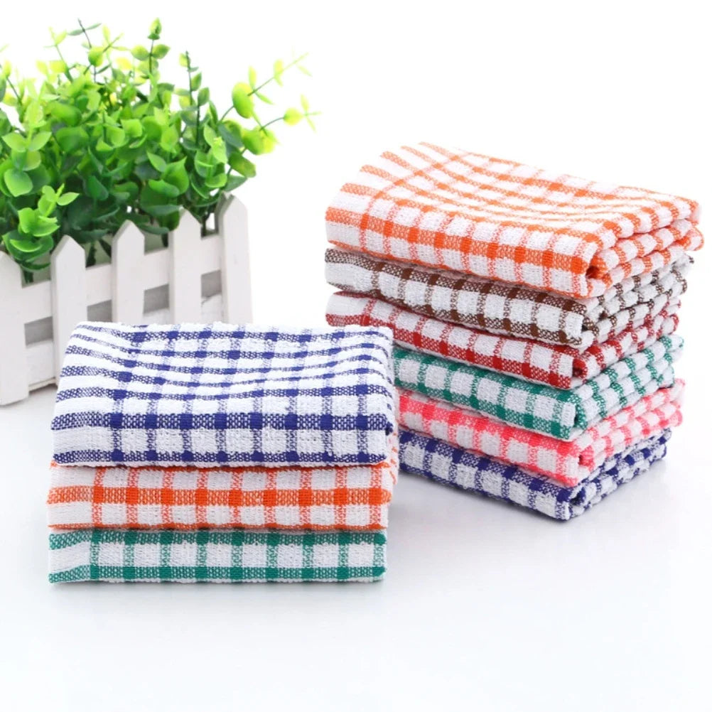 Toallas de cocina de algodón, 6 uds., absorbentes, sin pelusa, Catering, restaurante, paños para platos, paño de limpieza, toalla de limpieza de cocina