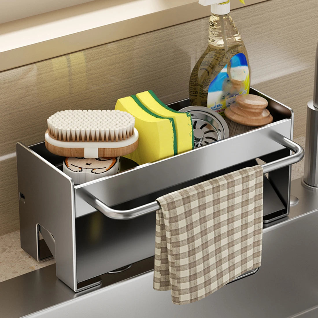 Soporte para fregadero de cocina, soporte para esponja, escurridor de platos, organizadores, accesorios de almacenamiento, estante, organizador de almacenamiento, estante de secado de platos, aparatos