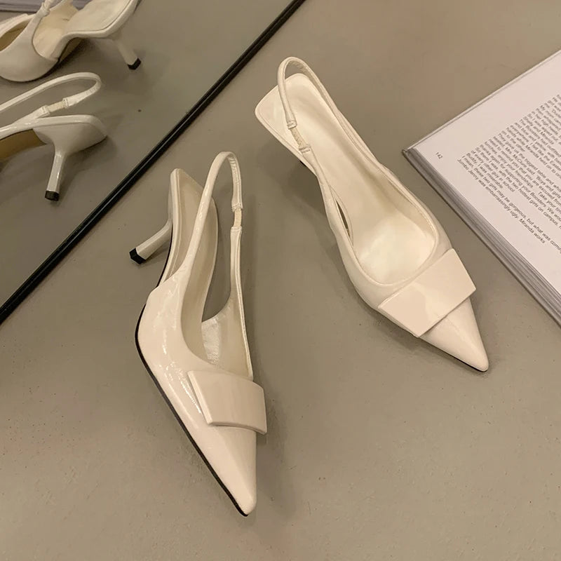 Sandalias de tacón alto para mujer, estilo de moda con punta en pico, diseño para banquetes y fiestas, verano 2026